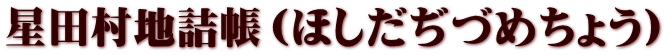 星田村地詰帳（ほしだぢづめちょう）
